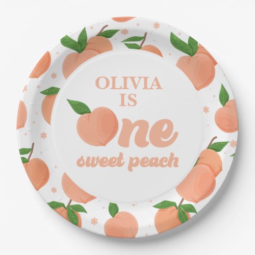 One Sweet Peach Birthday Paper Plates