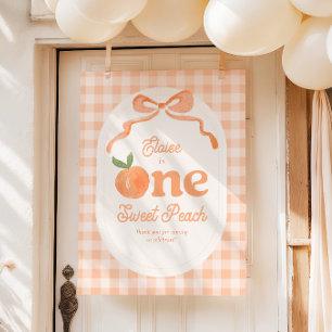 One Sweet Peach Birthday Welcome Sign