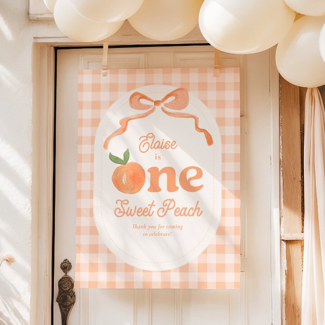 One Sweet Peach Birthday Welcome Sign (Creator Uploaded)