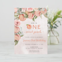 One Sweet Peach First Birthday Invitation