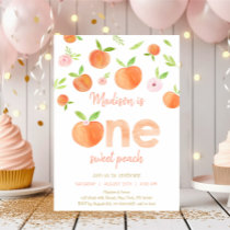 One Sweet Peach First Birthday Invitation