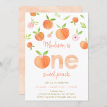 One Sweet Peach First Birthday Invitation