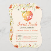 One Sweet Peach First Birthday Invitation (Front/Back)
