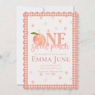 One Sweet Peach First Birthday Invitation