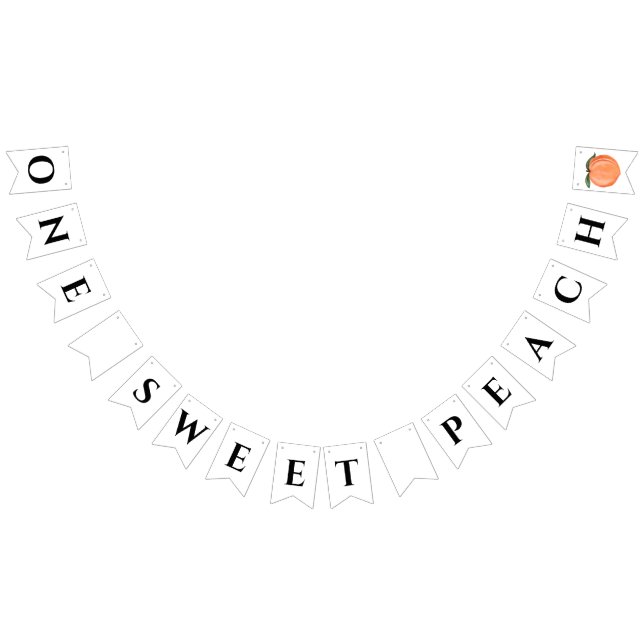 One Sweet Peach First Birthday Party Bunting Flags (All)