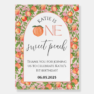 One Sweet Peach First Birthday Party Foam Board