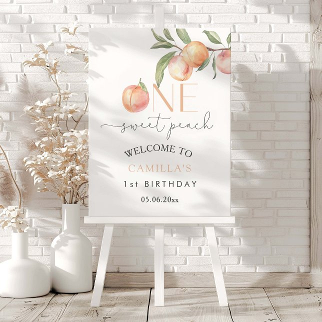 One Sweet Peach Girl 1st Birthday  Foam Board (Creator Uploaded)