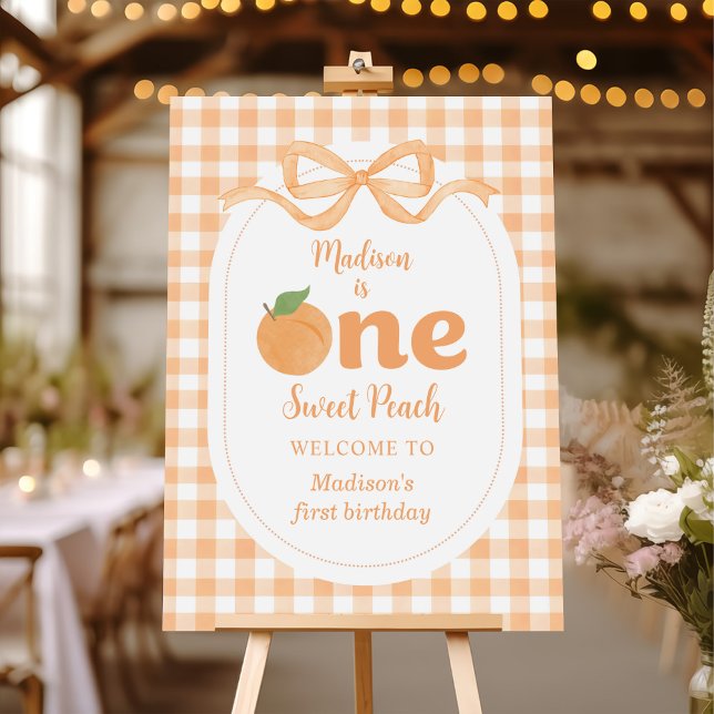One Sweet Peach Girl 1st Birthday Foam Board (Creator Uploaded)
