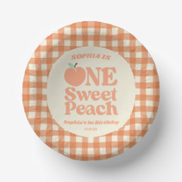 One Sweet Peach Orange First 1st Birthday Party Paper Bowls