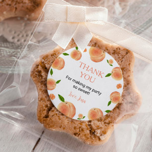One Sweet Peach Sticker Labels Birthday