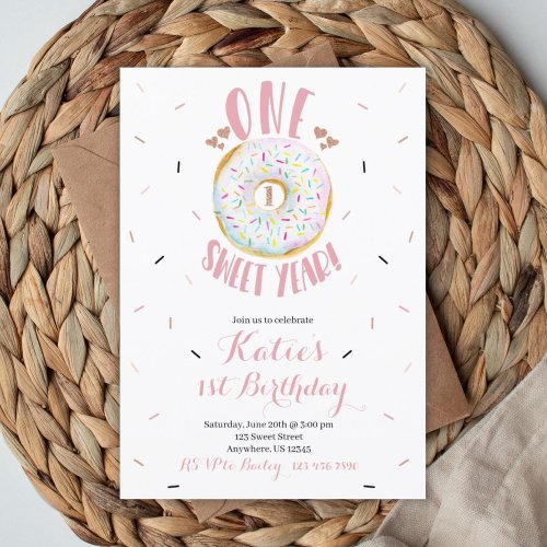 ONE sweet year birthday Invitation