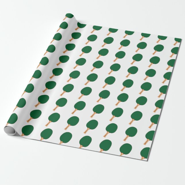 One Table Tennis Bats Wrapping Paper (Unrolled)