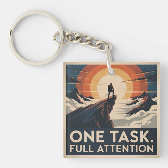 One Task. Full Attention Keychain (Front)
