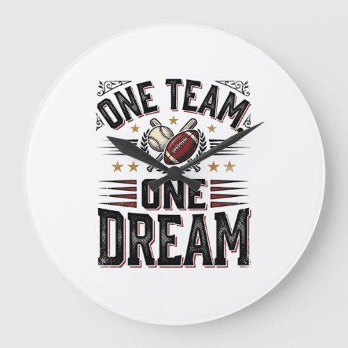 One Team One Dream Vintage Sports Team Shirt_1 Large Clock