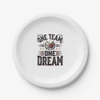 One Team One Dream Vintage Sports Team Shirt_1 Paper Plates