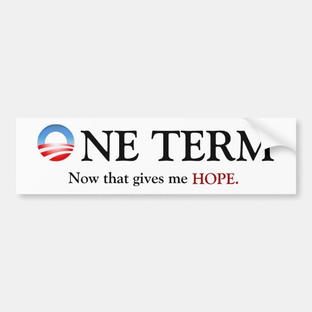 One Term Obama Bumper Sticker (Front)