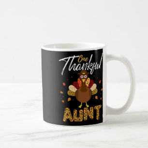 One Thankful Aunt Auntie Turkey Thanksgiving Famil Coffee Mug