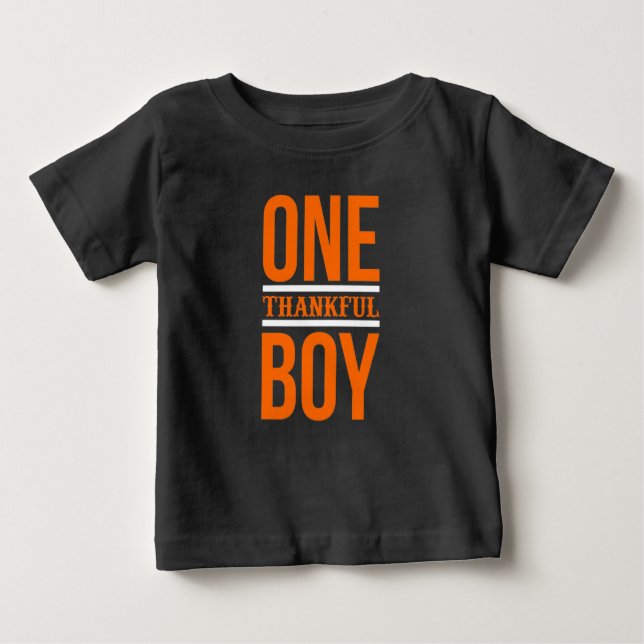 One thankful boy  baby T-Shirt (Front)