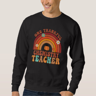 One Thankful Chemistry Teacher Groovy Thanksgiving Sweatshirt