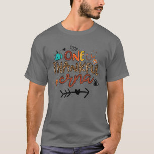 One Thankful CRNA Leopard Pumpkin Fall Thanksgivin T-Shirt