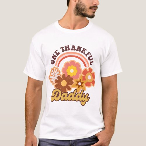 One Thankful Daddy Halloween Groovy halloween T_Shirt