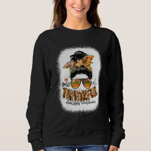 One Thankful Dialysis Technician Messy Bun Fall Th Sweatshirt
