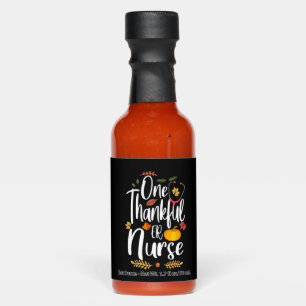 One Thankful ER Nurse Thanksgiving Day Nurse Funny Hot Sauces