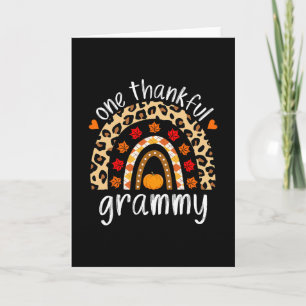One Thankful Grammy Rainbow Leopard Fall Cute Than Card
