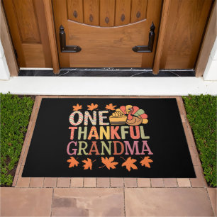 One Thankful Grandma Nana Turkey Thanksgiving Day Doormat