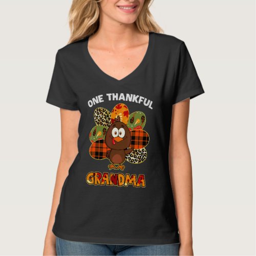 One Thankful Grandma Turkey Blessed Grandma Thanks T-Shirt