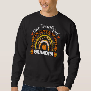 One Thankful Grandpa Thanksgiving Rainbow Fall Leo Sweatshirt