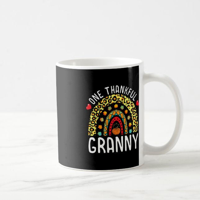One Thankful Granny Thanksgiving Rainbow Leopard F Coffee Mug (Right)