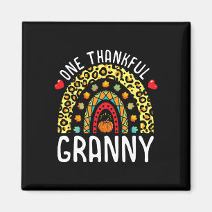 One Thankful Granny Thanksgiving Rainbow Leopard F Magnet