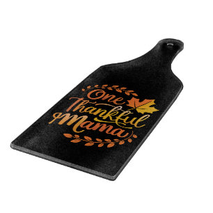 One Thankful Mom Cute Fall Thanksgiving Autumn Cutting Board