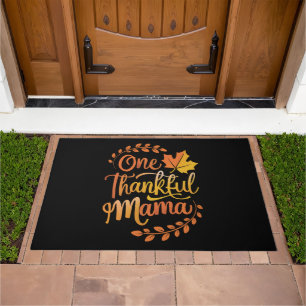 One Thankful Mom Cute Fall Thanksgiving  Autumn  Doormat