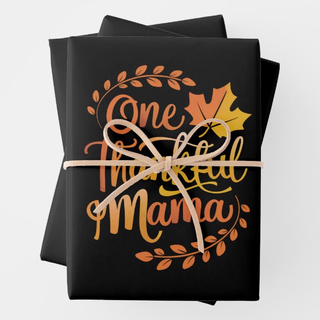 One Thankful Mom Cute Fall Thanksgiving  Autumn  Wrapping Paper Sheets (In situ)