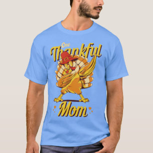 One Thankful Mom Turkey Family Matching Funny Than T-Shirt