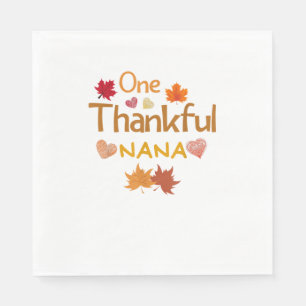 one thankful nana thanksgiving day family matching napkins
