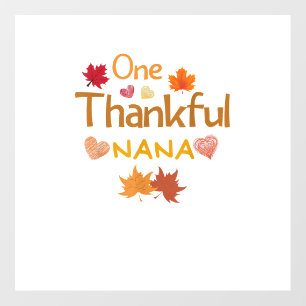 one thankful nana thanksgiving day family matching wall decal