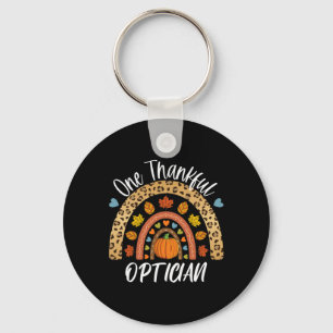 One Thankful Optician Cute Rainbow Autumn Fall Keychain