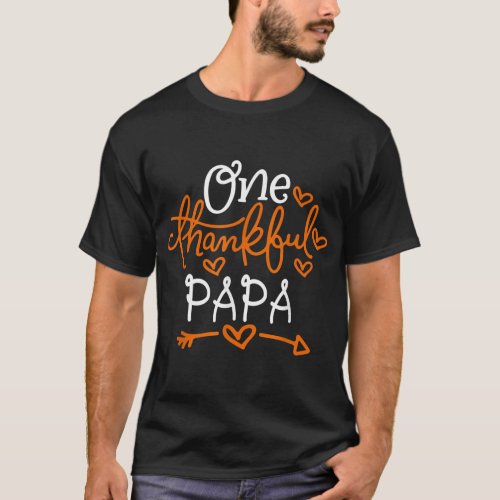 One Thankful Papa Matching Family Thanksgiving T_Shirt