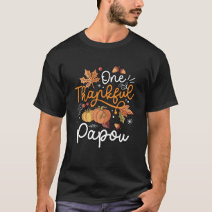 One Thankful Papou Happy Thaksgiving Pumpkin Fall  T-Shirt