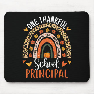 One Thankful School Principal Thanksgiving Rainbow Mouse Pad