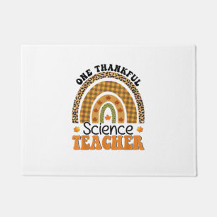 One Thankful Science Teacher Groovy Thanksgiving R Doormat