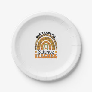One Thankful Science Teacher Groovy Thanksgiving R Paper Plates