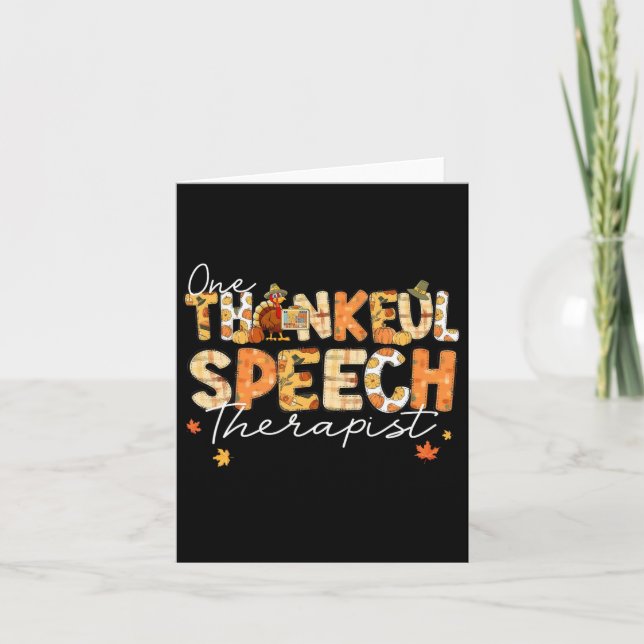 One Thankful Speech Therapist Slp Turkey Fall Than Card (Front)