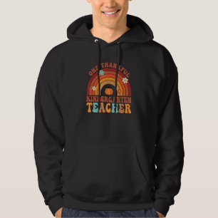 One Thankful Teacher Groovy Thanksgiving Rainnow T Hoodie