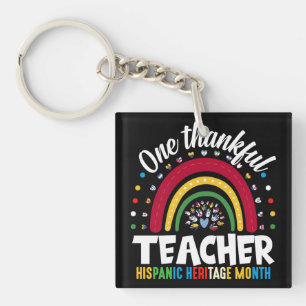 One Thankful Teacher Hispanic Heritage Month Flags Keychain