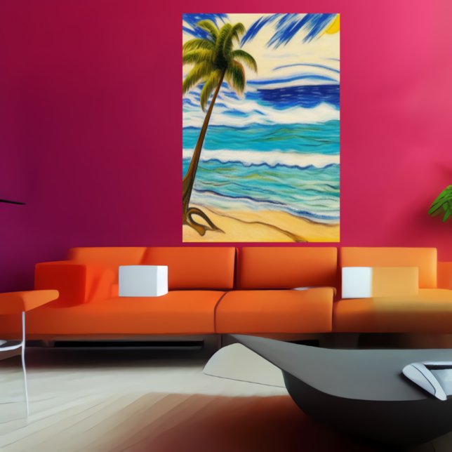 One the beach in the summer | AI Art Poster (Creator Uploaded)
