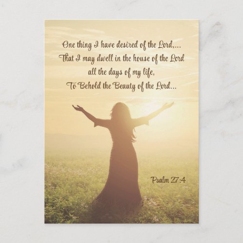One Thing I have Desired of the Lord Psalm 274 Postcard